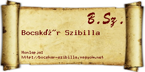 Bocskár Szibilla névjegykártya